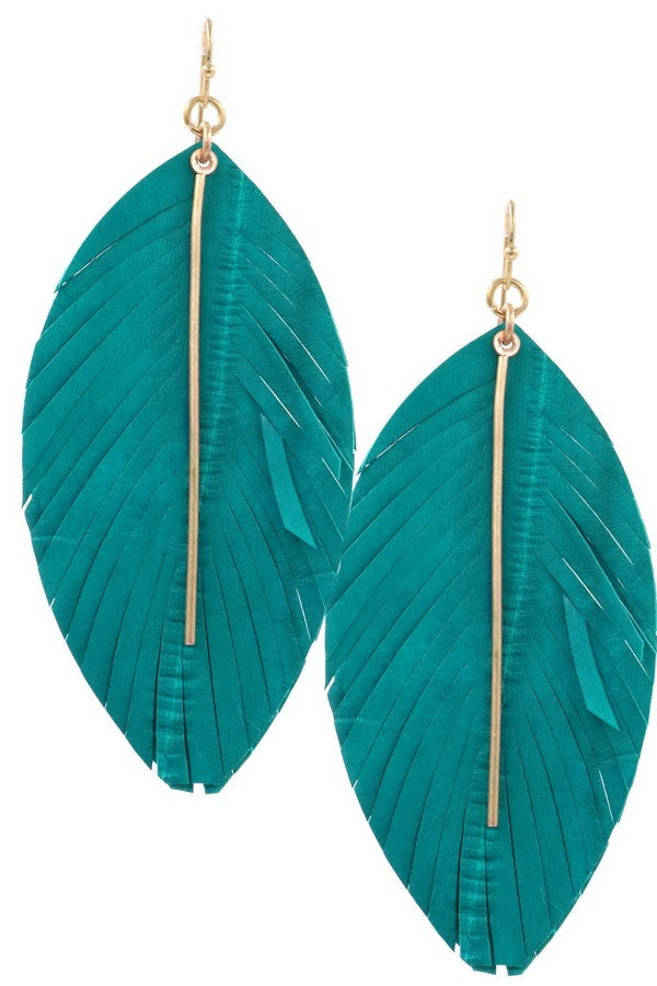 Leather Leaf Earrings
