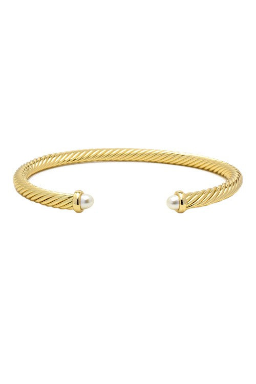 18k Gold Plated Twisted Cable Cuff Bracelet