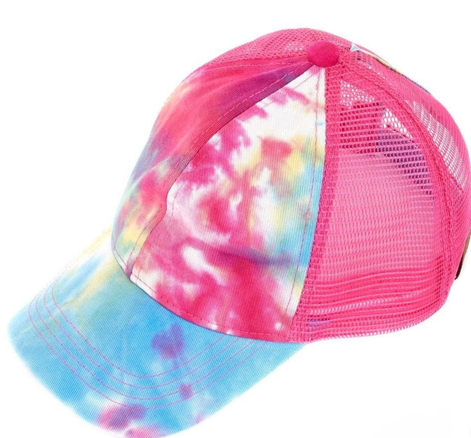 Tie-Dyed Spider Pink Trucker Hat – One Size Adjustable Mesh Cap For Adults - View #13