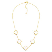 14k Gold Dipped Quatrefoil Pendant Link Necklace