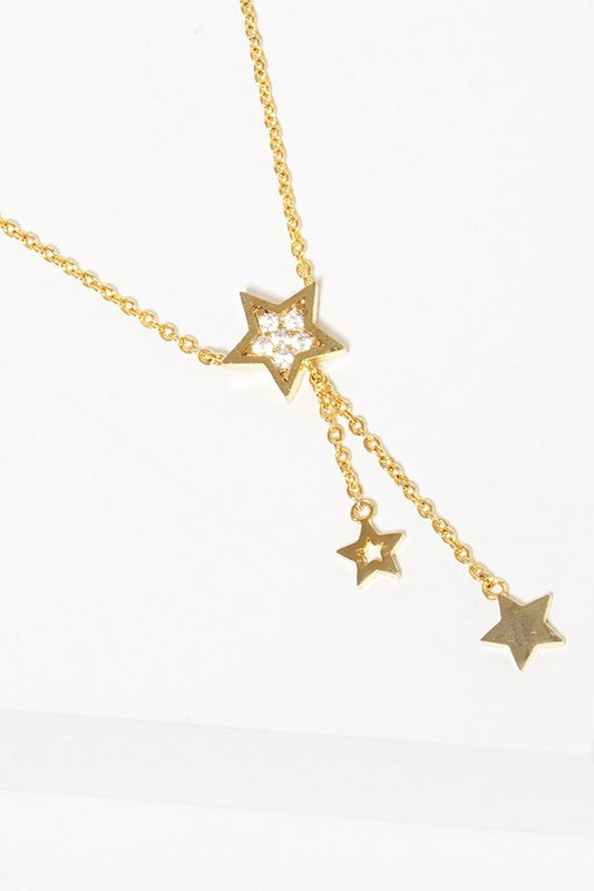 18k Gold Dipped CZ Star Necklace