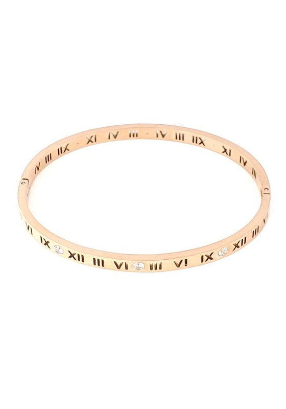 Roman Numeral Bangle Bracelet