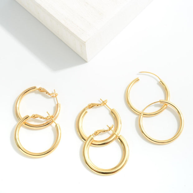 14K Gold Dipped Hoop Earrings