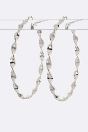 Twisted Metal Hoop Earrings Large