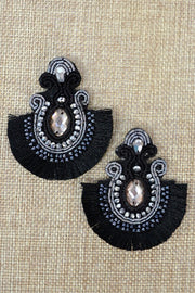 Beaded Ethnic Fringe Earrings