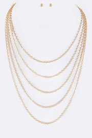 5 Layered Chains Necklace Set