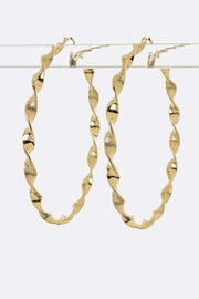 Twisted Metal Hoop Earrings Large