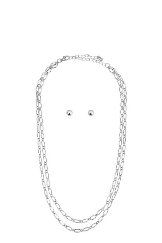 Linked Texture Chain Necklace
