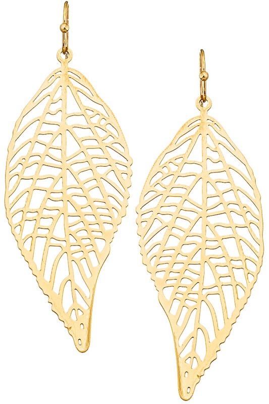 Leaf Earrings With Cutout Detail