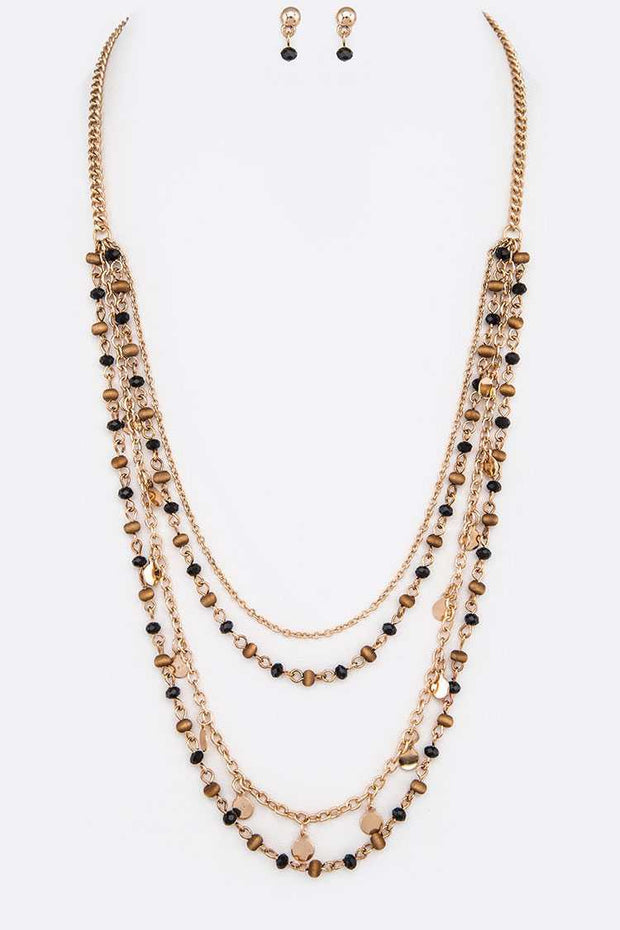 Petite Beads Station Layer Necklace Set