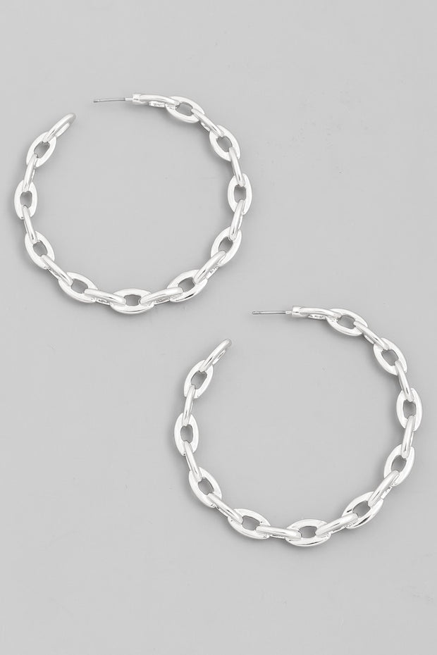 Large Chain Link Hoop Earring