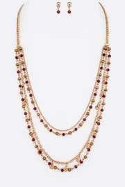 Petite Beads Station Layer Necklace Set