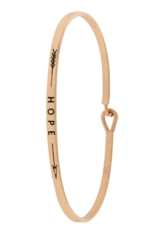 Hope With Arrow Inspiration Bangle Bracelet