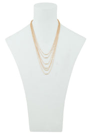 Five Chain Layer with Metal Bars Necklace