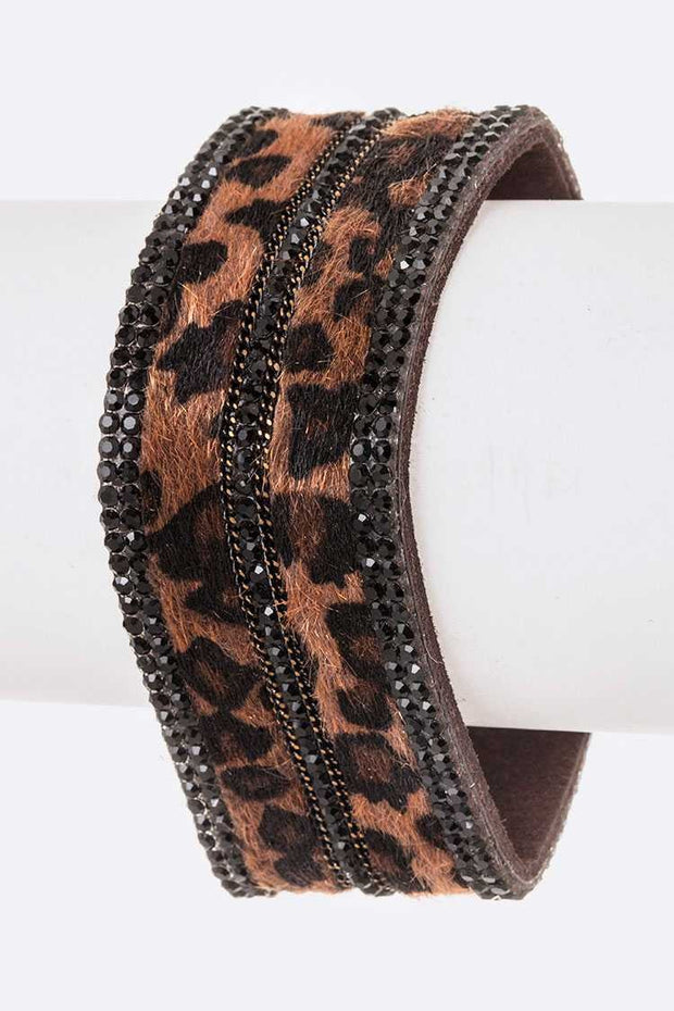 Leopard Print and Jewel Bracelet