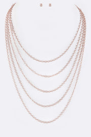 5 Layered Chains Necklace Set