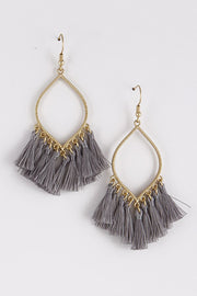 Teardrop With Fabric Tassel Earrings