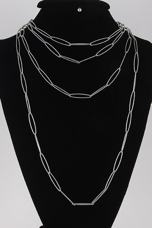 4 Layer Golden Rope Chain Necklace Set