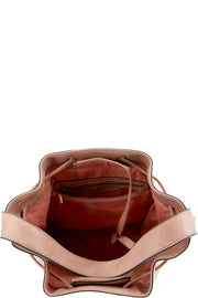 Whipstitch Accent Drawstring Bucket Hobo