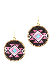 Navajo Aztec Tribal Embroidery Earring