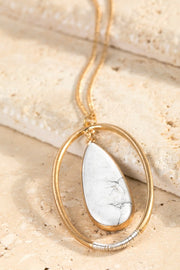 Natural Stone and Ring Necklace
