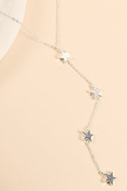 Y Shape Star Charms Long Necklace