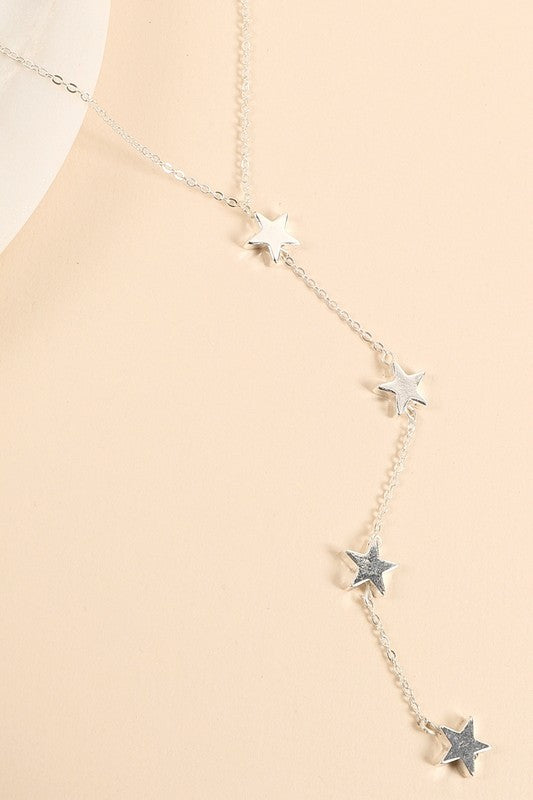 Y Shape Star Charms Long Necklace