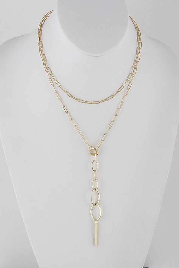 Layered Oval Chain Link Necklace