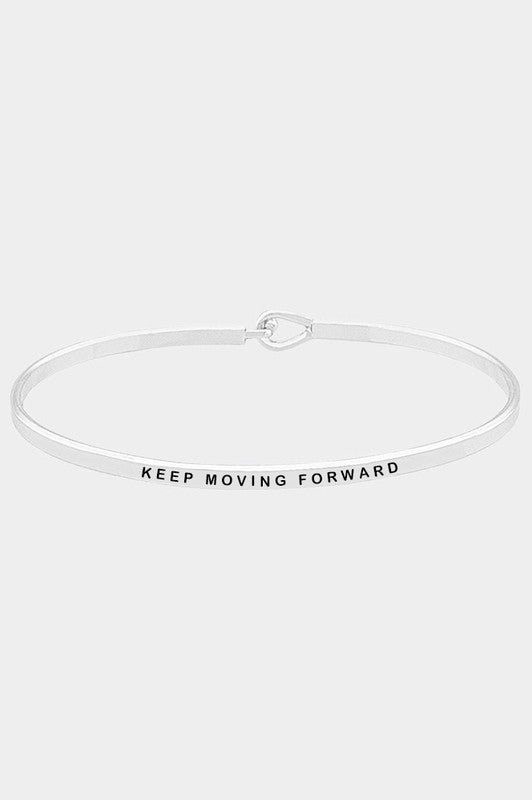 Keep Moving Forward Inspiration Bangle Bracelet
