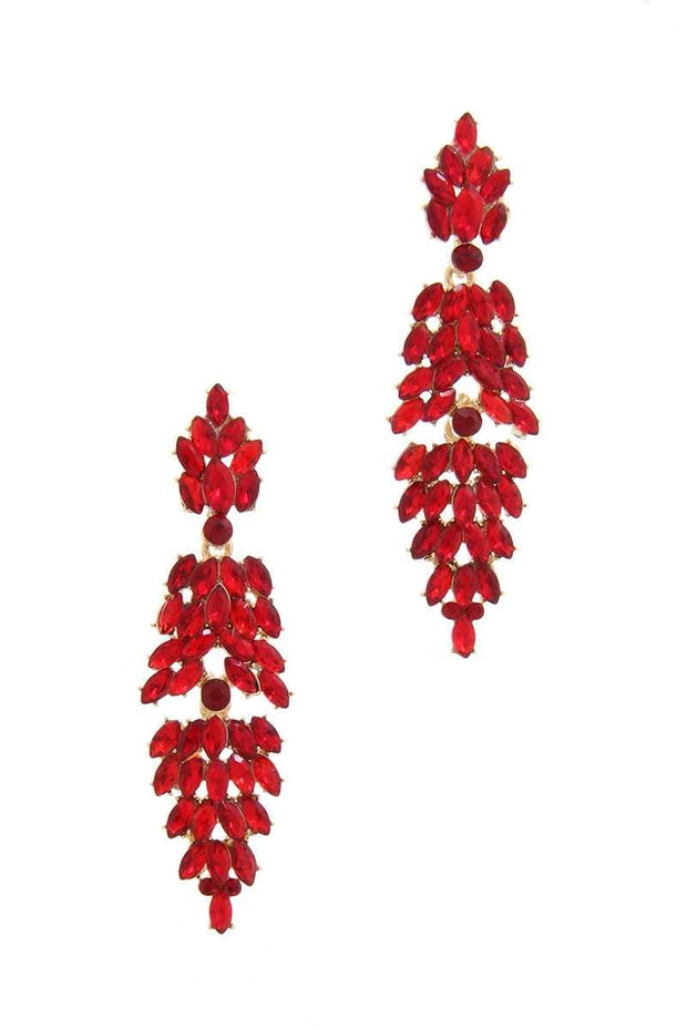 Red 3 Tier Statement Earring