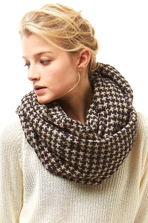 Houndstooth Pattern Infinity Scarf