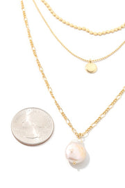 Pearl & Disc Charm Necklace