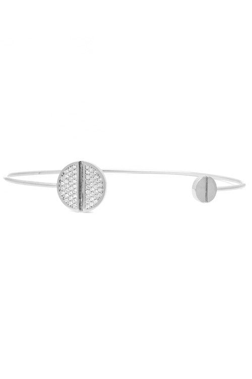 Pave Screw Open Cuff Bracelet