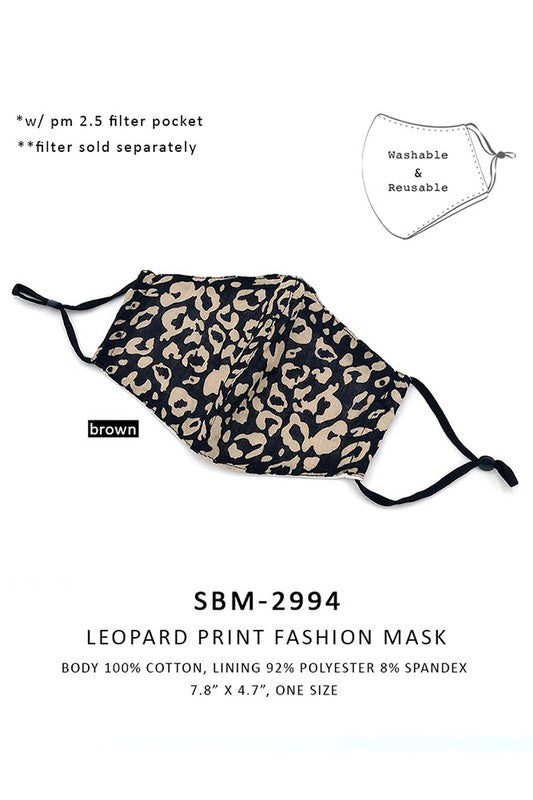 Black & Brown Leopard Print Fashion Mask