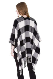 Copy of Buffalo Check Cape with Fringes (White)
