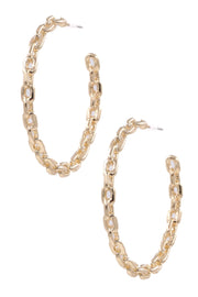 Shiny Chain Link Hoop Earrings
