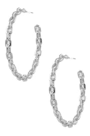 Shiny Chain Link Hoop Earrings