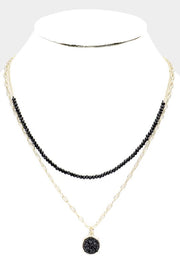 Alana Crystal And Druzy Layered Necklace Set