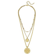Everly Layered Coin Necklace in Matte Gold