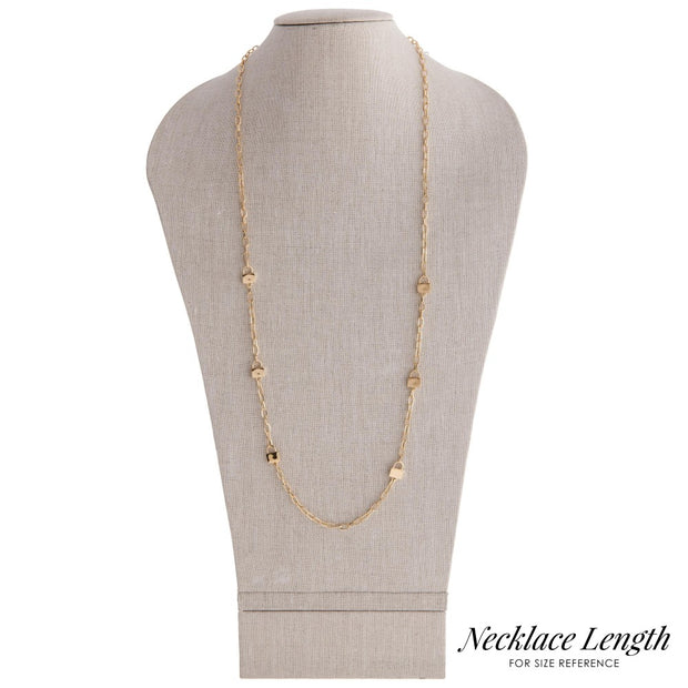 Long Lock Chain Link Necklace
