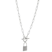 Lock Pendant Chain Link Necklace