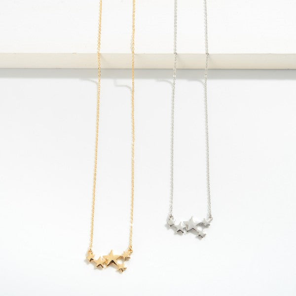 Dainty Star Cluster Chain Link Necklace