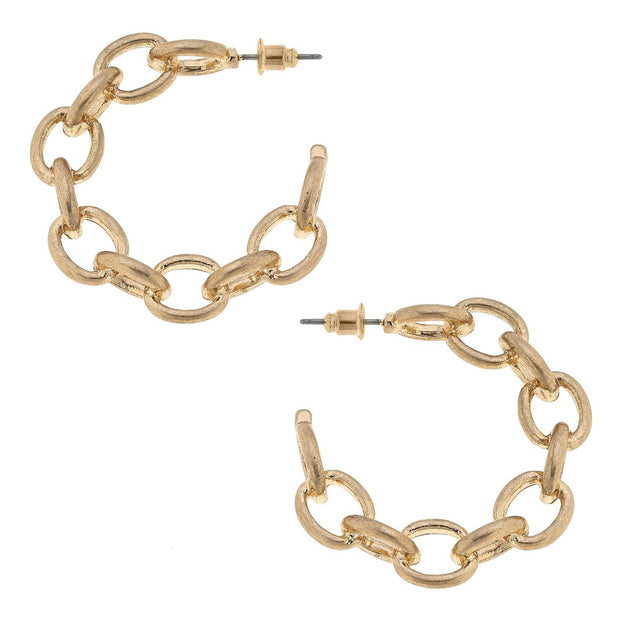 Gigi Chain Link Hoop Earrings