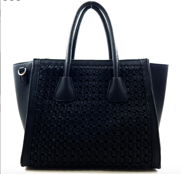 Woven Compartment 2 Way Tote