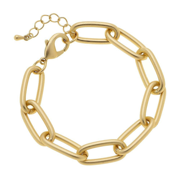 Olivia Chain Link Bracelet in Matte Gold