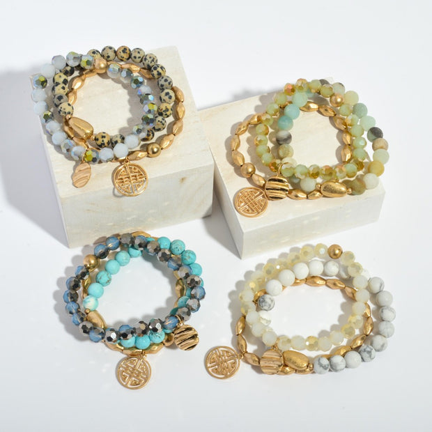 Harper Semi Precious Stones Bracelet (Set of 3)
