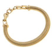 Lexi Herringbone Chain Bangle Bracelet in Worn Gold
