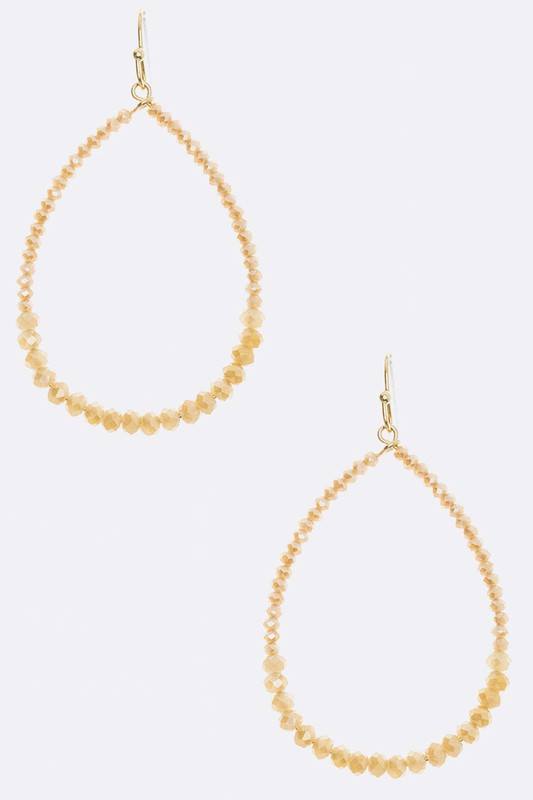 Delicate Beaded Oval Hoop Earrings