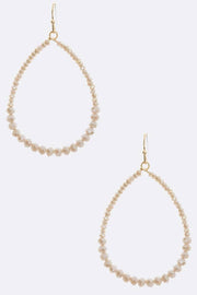 Delicate Beaded Oval Hoop Earrings