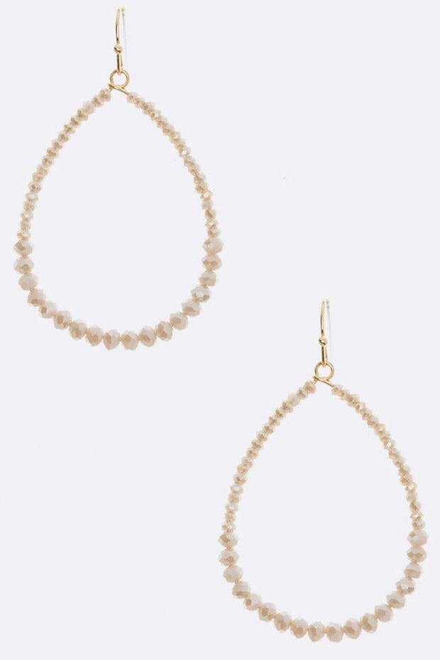 Delicate Beaded Oval Hoop Earrings